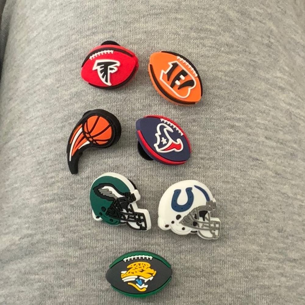 7/$25 Croc charms- football & basketball